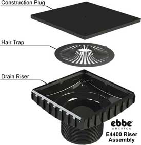 Ebbe E4405 Square Shower Drain Grate Ebbe E4400 Drain Riser Antique Pewter 